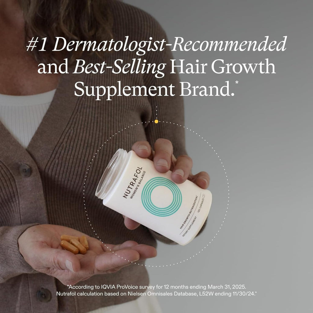 Nutrafol Women’s Balance Hair Growth Supplements | Ages 45+ | Clinically Proven for Thicker, Fuller Hair & Scalp Coverage in 3–6 Months | 1 Month Supply Refill Pouch