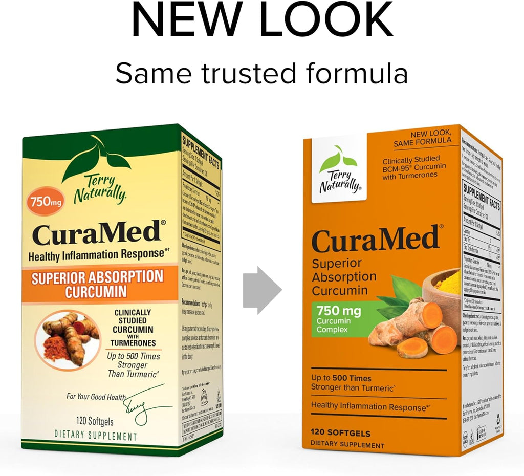 ✨ Terry Naturally CuraMed 750 mg Curcumin Complex - 120 Softgels | Superior Absorption with BCM-95 ✨ - Ballimart