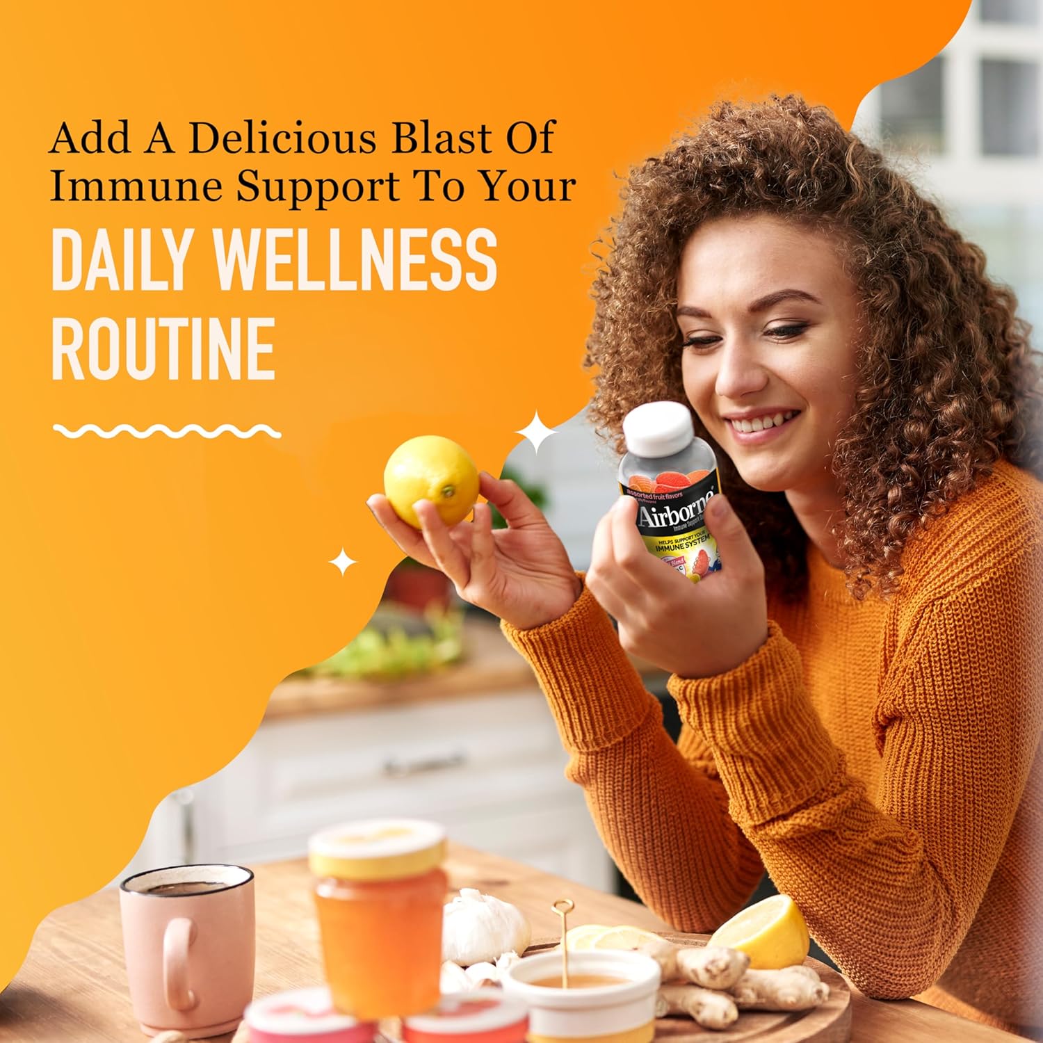 Airborne 750mg Vitamin C Gummies – Daily Immune Support for Adults
