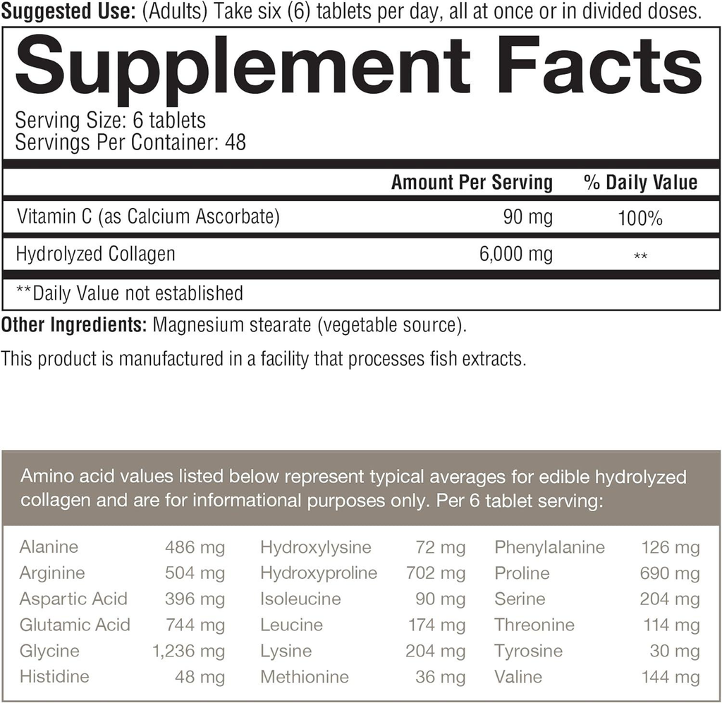 Youtheory Advanced Collagen Supplement – 6,000 mg Collagen with Vitamin C, Supports Hair, Skin, & Nails – 290 Tablets - Ballimart