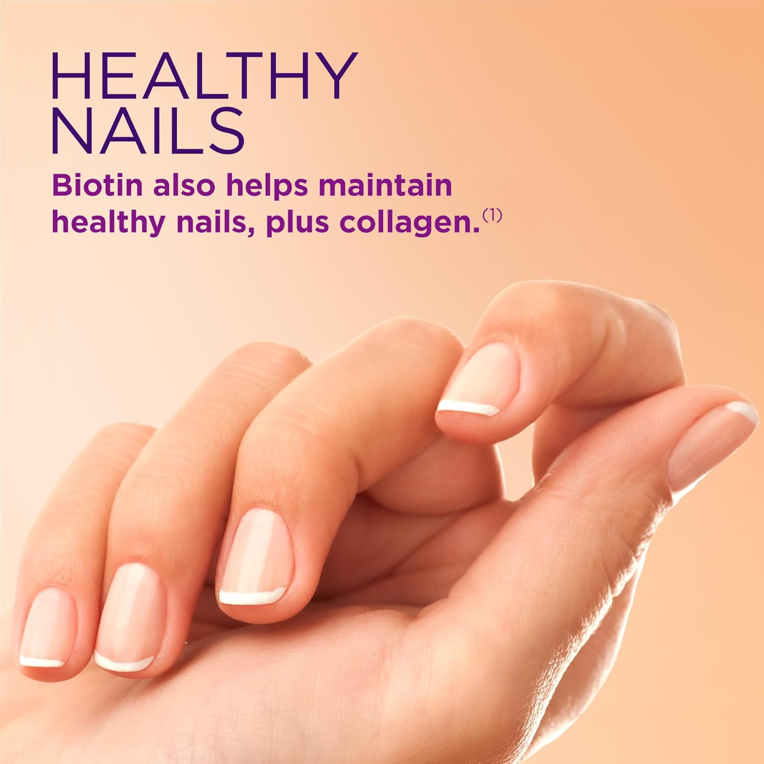 Nature's Bounty Optimal Solutions Hair, Skin & Nails Gummies with Biotin & Collagen – Tropical Citrus Flavor, 2500 mcg, 80 Ct