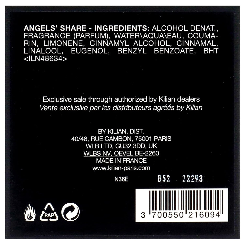 Kilian Angels’ Share Eau De Parfum 1.7 oz – Luxury Unisex Warm Spicy Cognac Fragrance