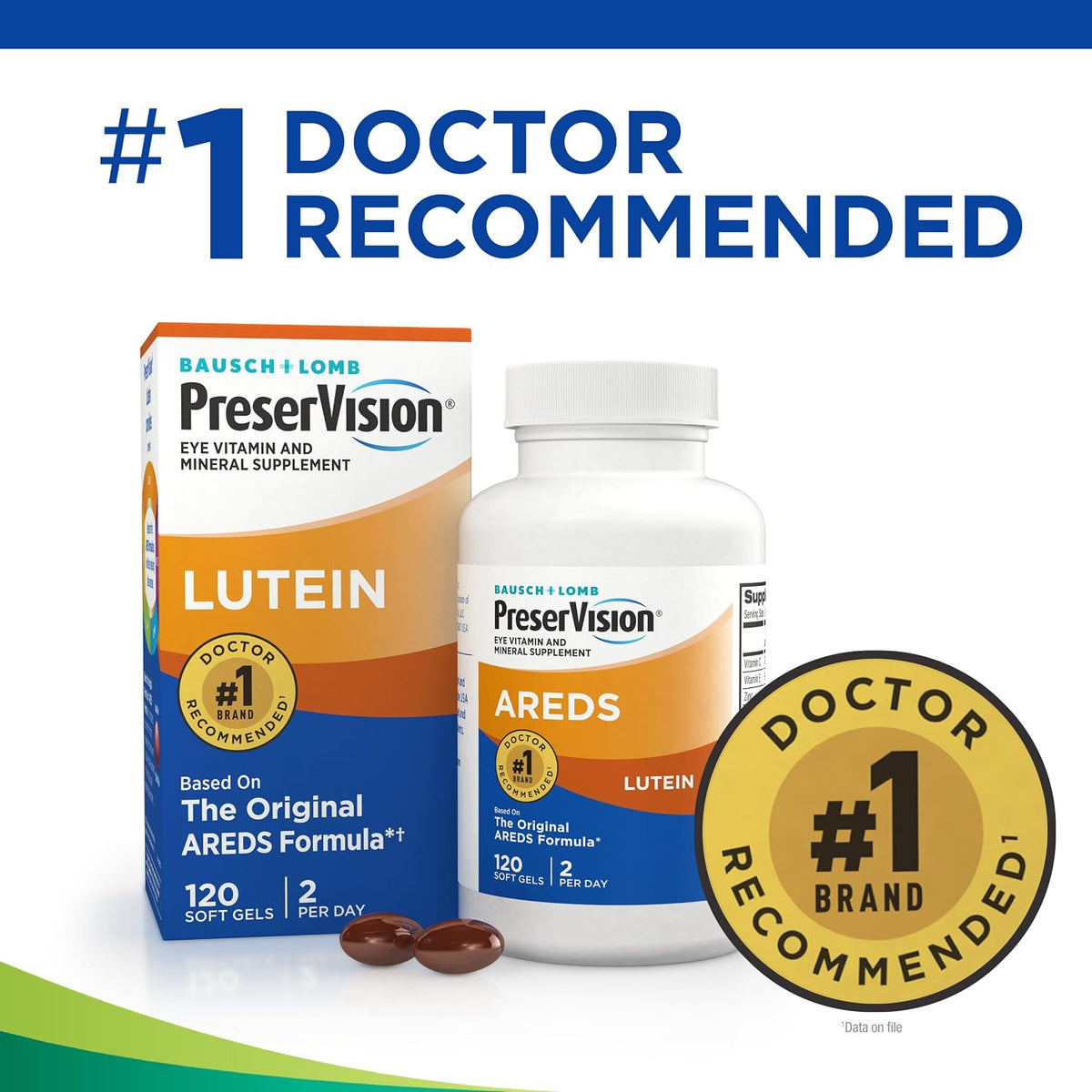 PreserVision AREDS Lutein Eye Vitamin & Mineral Supplement 120 Softgels