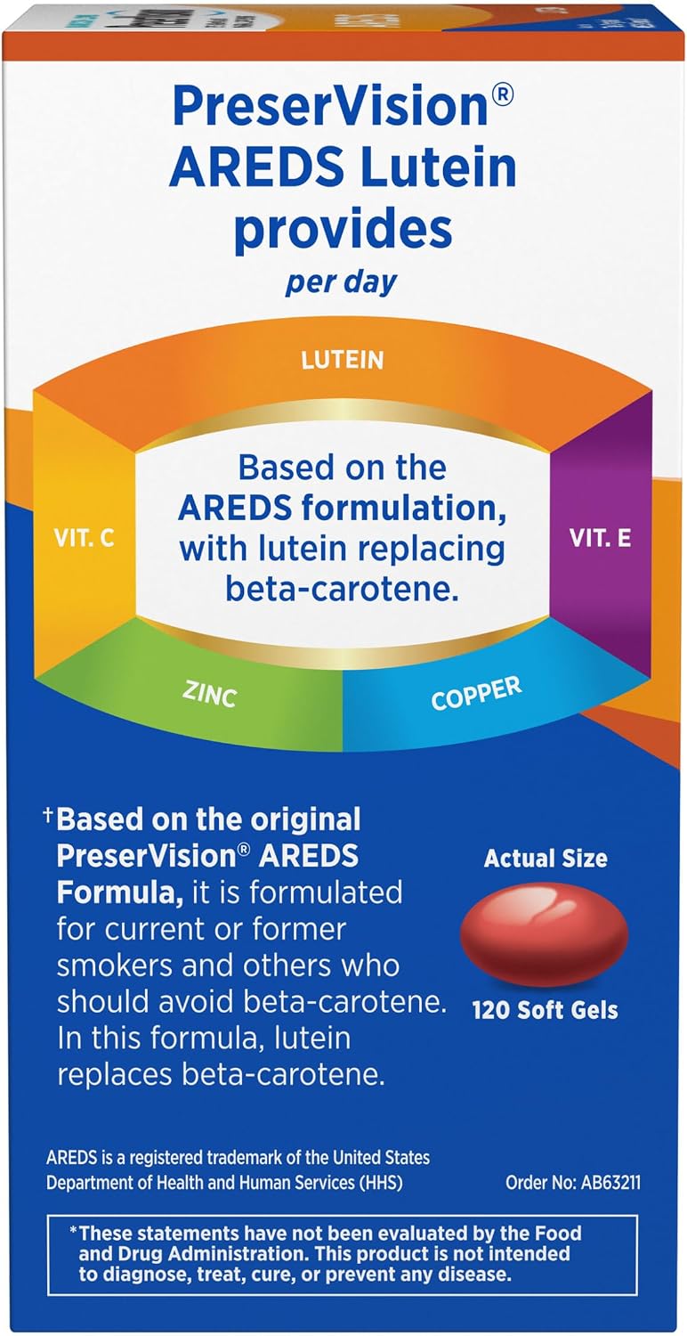 PreserVision AREDS Lutein Eye Vitamin & Mineral Supplement 120 Softgels