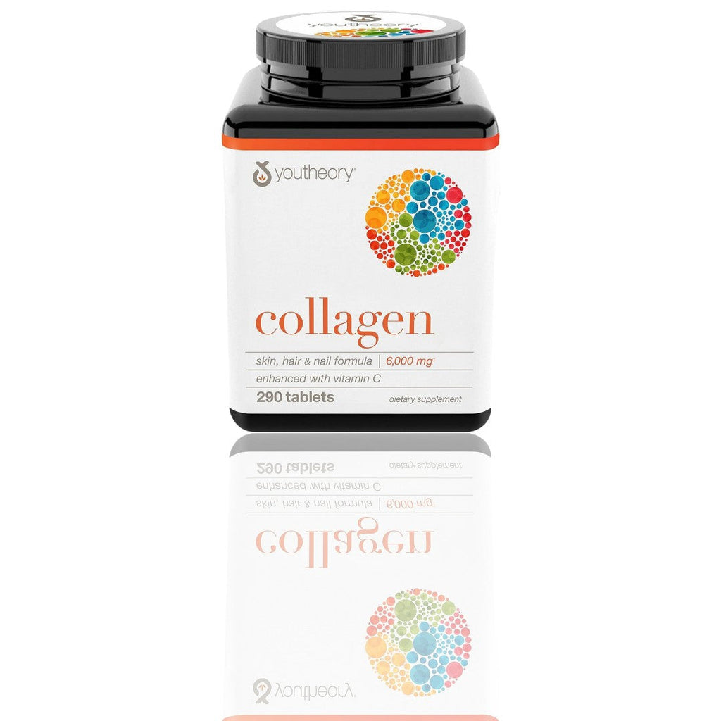 Youtheory Advanced Collagen Supplement – 6,000 mg Collagen with Vitamin C, Supports Hair, Skin, & Nails – 290 Tablets - Ballimart