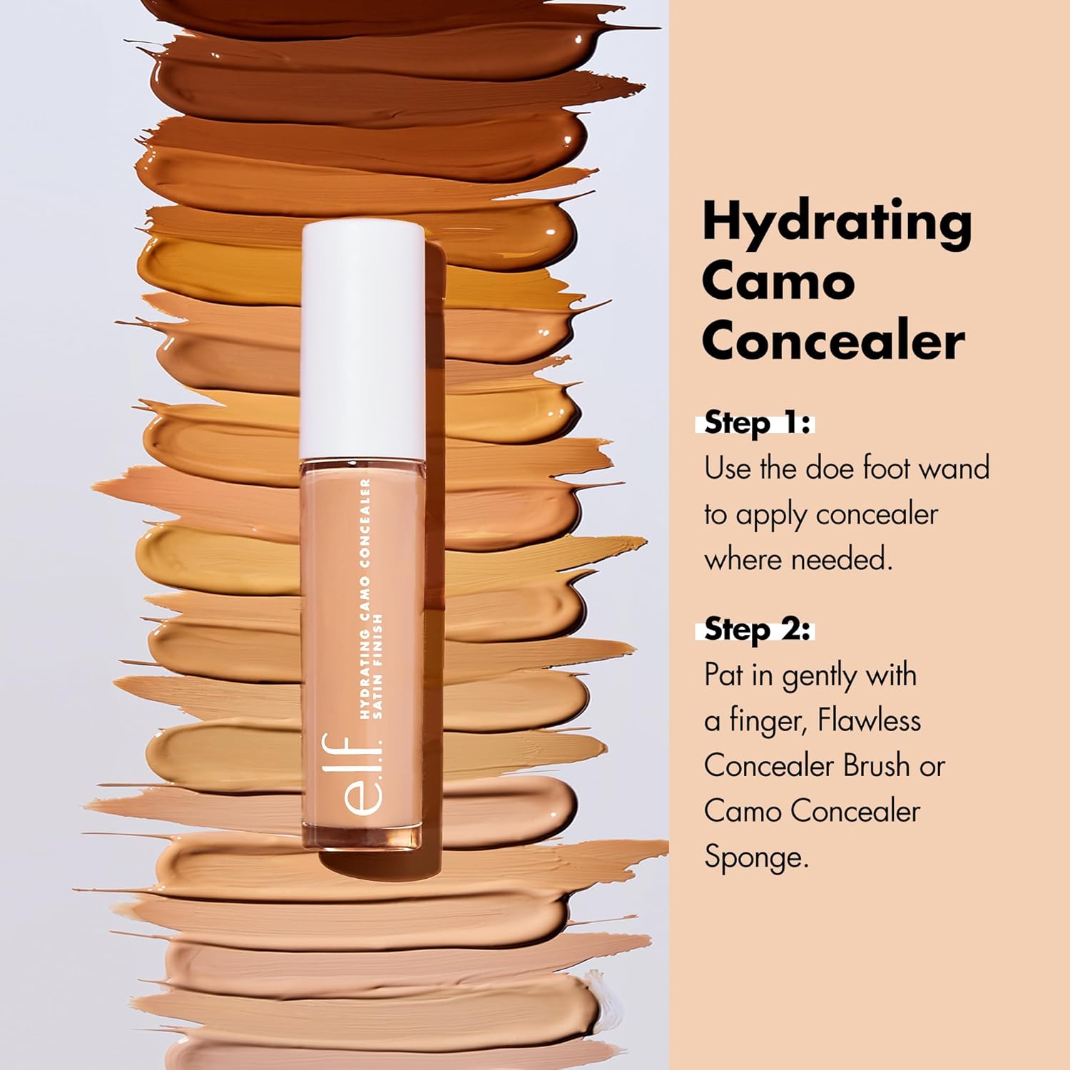 e.l.f. Hydrating Camo Concealer Full Coverage Satin Finish – Light Beige
