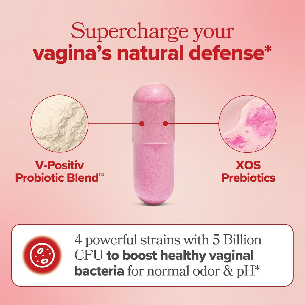 O Positiv URO Vaginal Probiotics for Women – pH Balance, Odor & Flora Support with Prebiotics & Lactobacillus – 60 Capsules